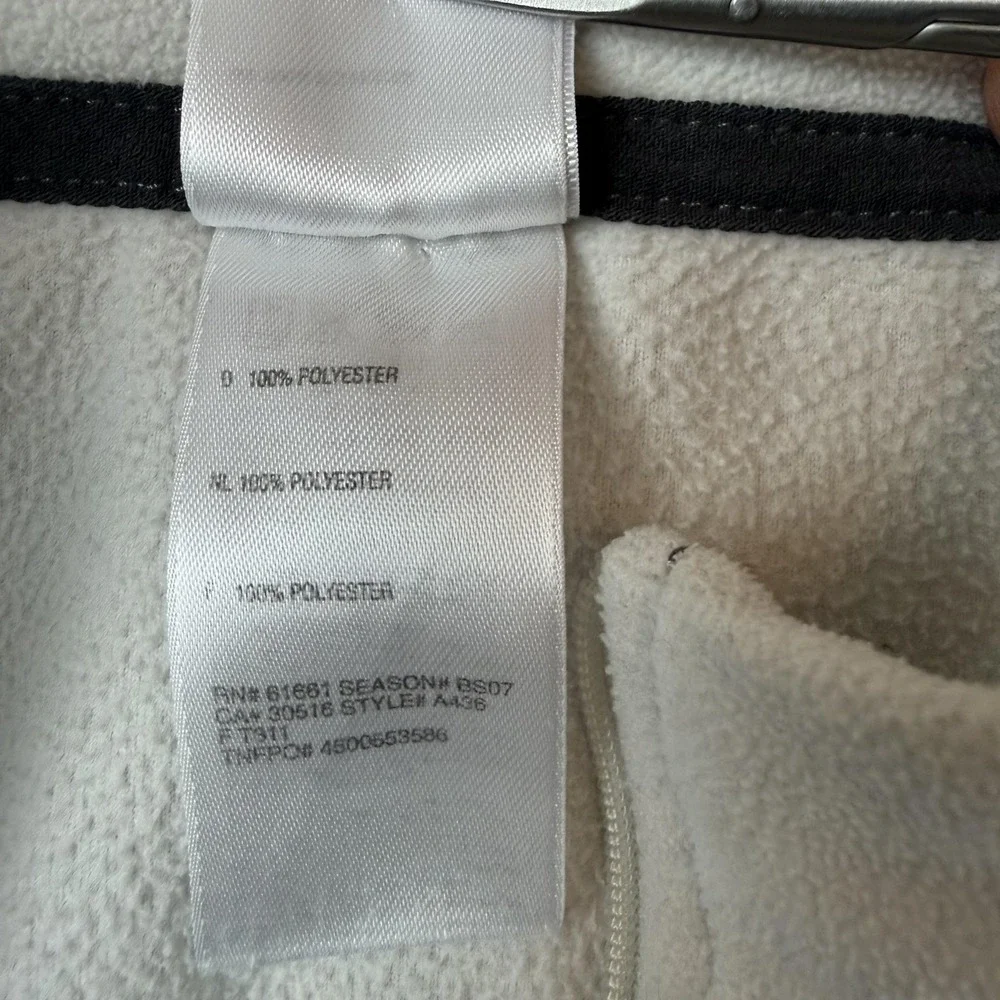 The North Face TKA 100 Fleece Pullover Mens XL White Gray 1/4 Zip Colorblock